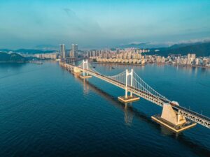 Guide Corée Voyage Corée Circuit Organisé Corée Visite Busan Gwangan Bridge Pont Gwangan plage Gwangalli